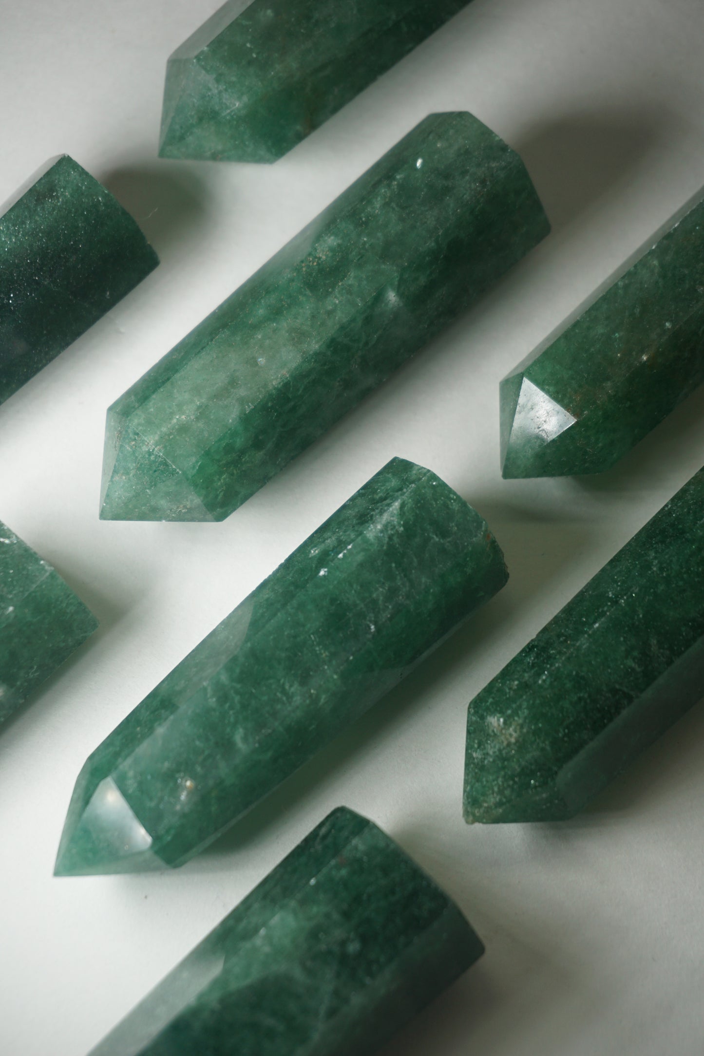 Green Strawberry Quartz: A rare and captivating crystal, combines the soothing energy of green with the nurturing qualities of strawberry quartz.