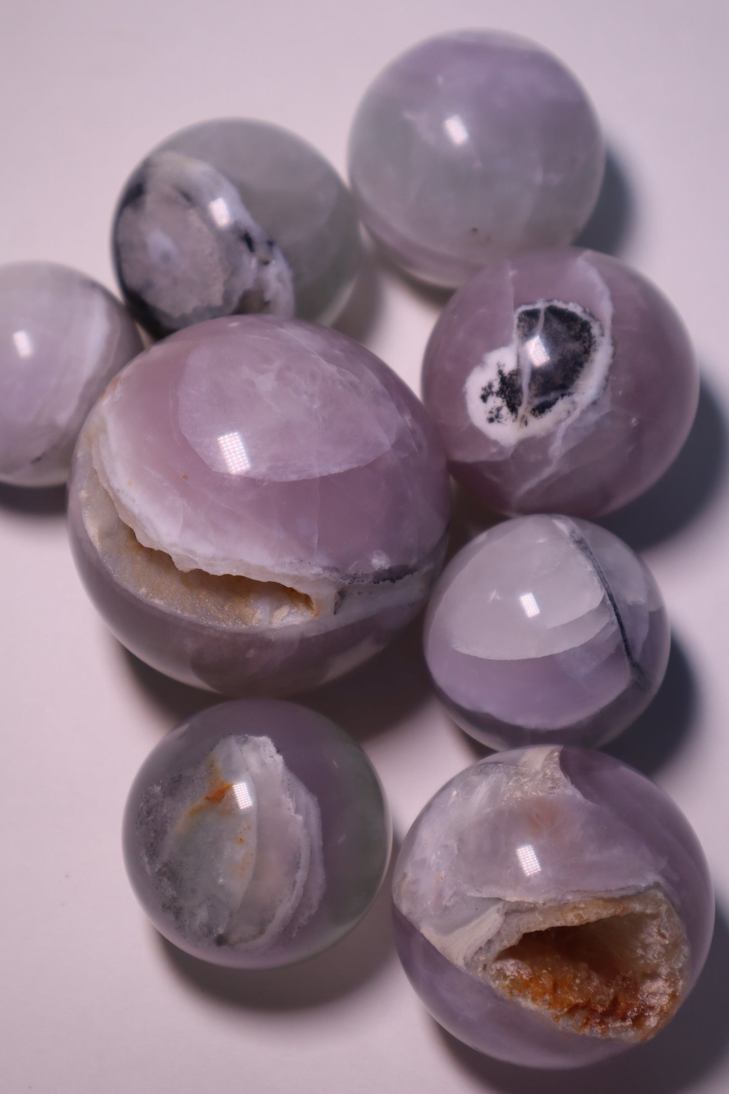 Lavender Fluorite: A rare and enchanting crystal, combines the gentle energy of purple with the clarity of fluorite. Its soothing hues evoke a sense of tranquility and spiritual awareness.
