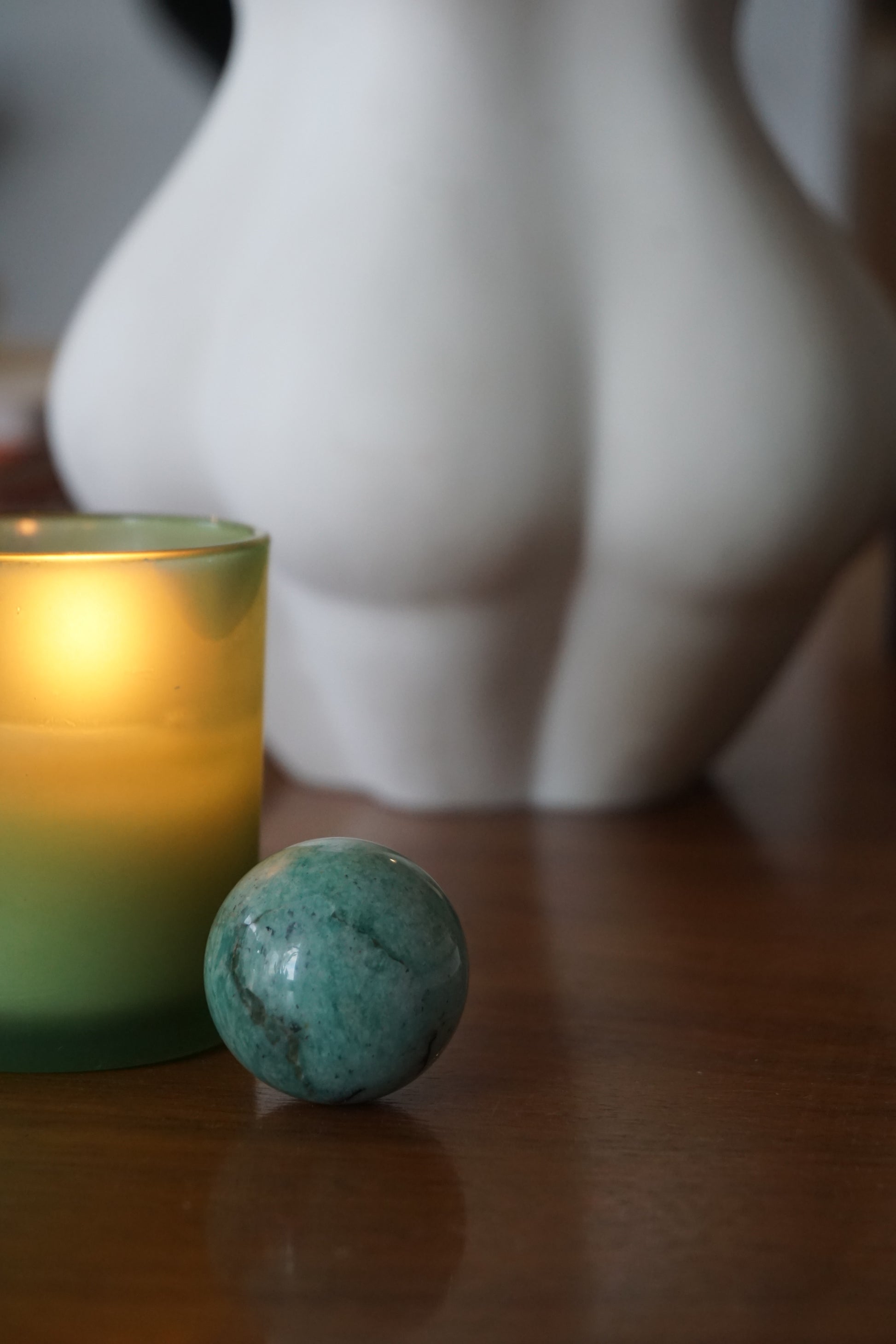 Amazonite: A captivating and soothing crystal, is celebrated for its tranquil shades of blue-green reminiscent of calming waters.