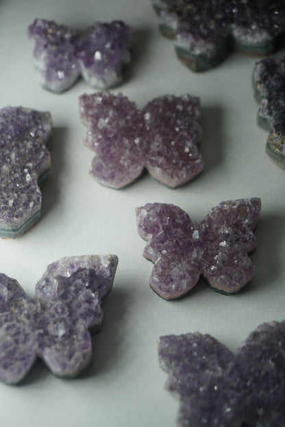 Amethyst: A captivating and iconic crystal, is cherished for its rich purple hues and its profound spiritual properties.