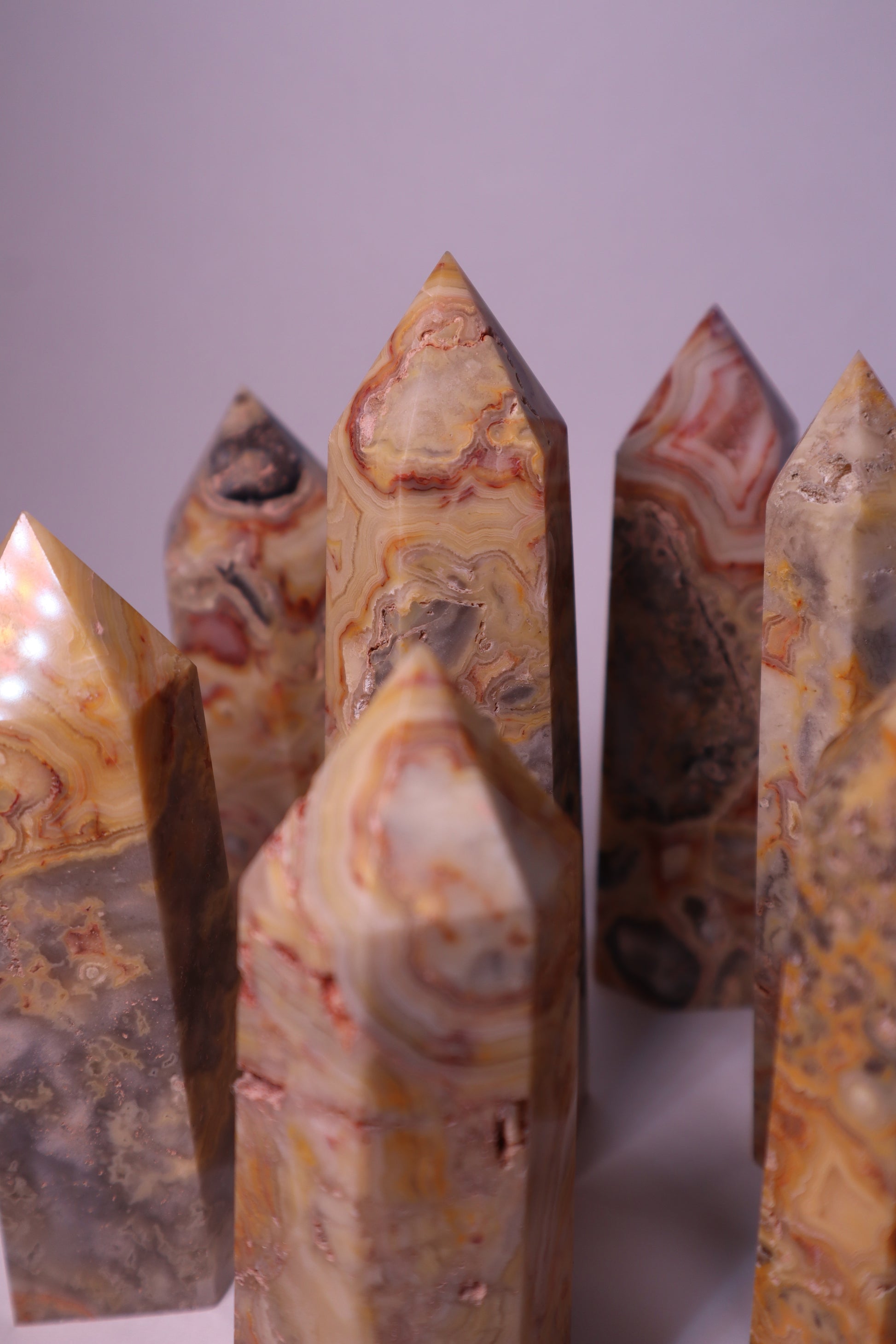 Crazy Lace Agate: A mesmerizing and vibrant stone, is celebrated for its intricate patterns resembling a whirlwind of colors and lines.