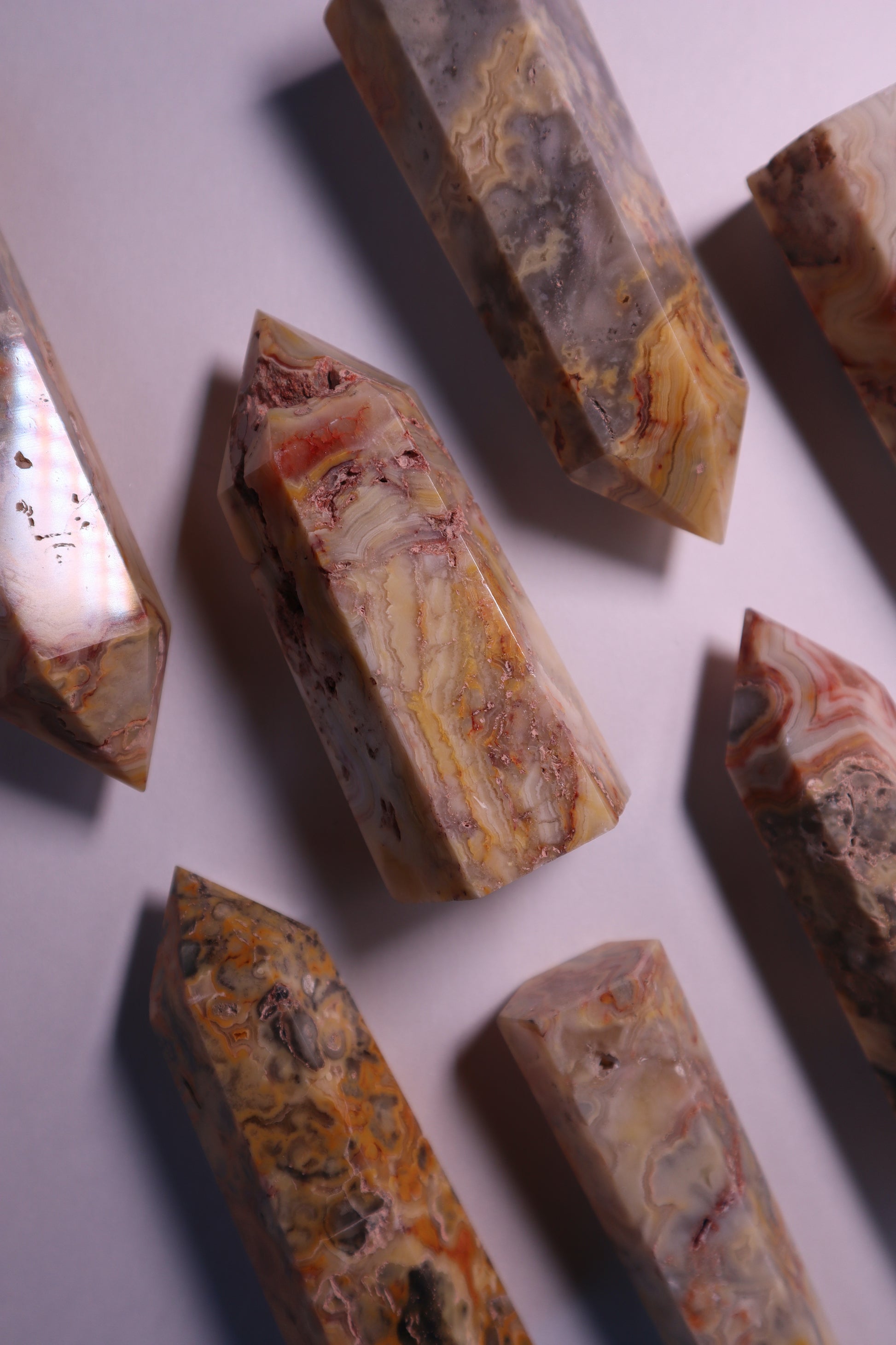 Crazy Lace Agate: A mesmerizing and vibrant stone, is celebrated for its intricate patterns resembling a whirlwind of colors and lines.