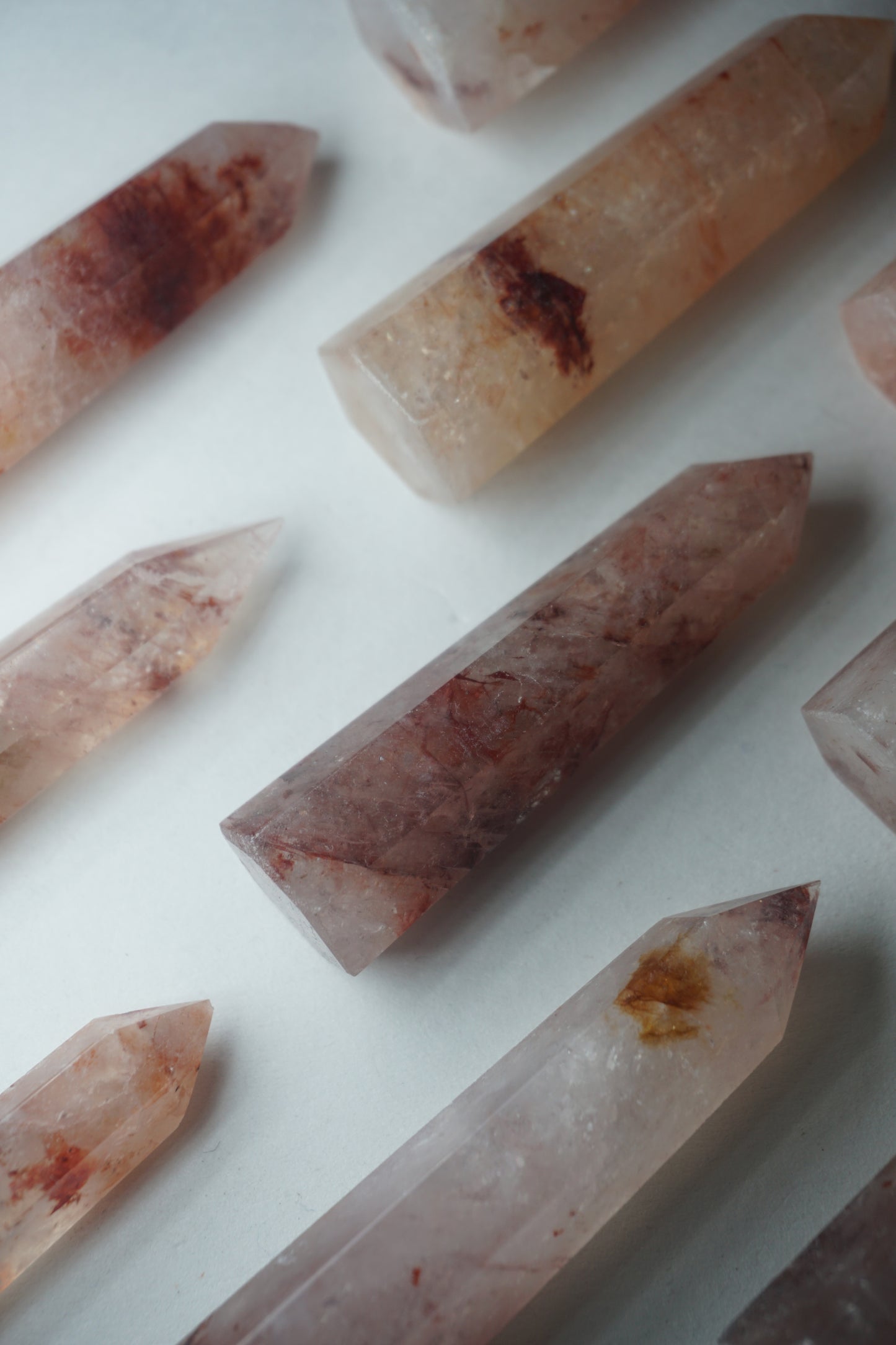 Fire Quartz: A captivating and energizing crystal, is revered for its vibrant orange and red hues that resemble flickering flames.