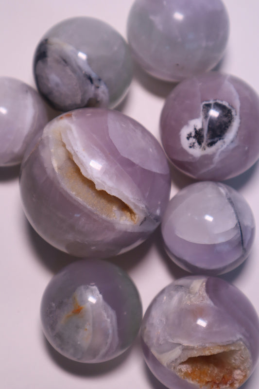 Lavender Fluorite: A rare and enchanting crystal, combines the gentle energy of purple with the clarity of fluorite. Its soothing hues evoke a sense of tranquility and spiritual awareness.