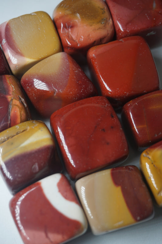 Mookaite: A vibrant and earthy crystal, is celebrated for its rich and varied colors that reflect the beauty of the Australian outback. With its grounding and nurturing energy, Mookaite promotes a deep connection to the Earth and a sense of adventure.