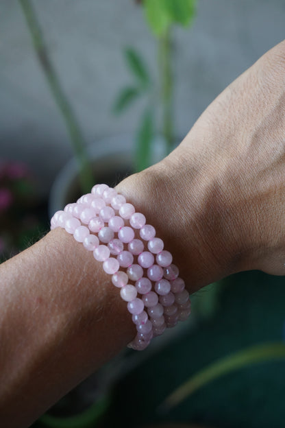 Rose Quartz: A gentle and universally cherished crystal, is treasured for its delicate pink hues and its profound connection to love and compassion. With its association to the Heart chakra, Rose Quartz promotes emotional healing, self-love, and harmony in relationships.