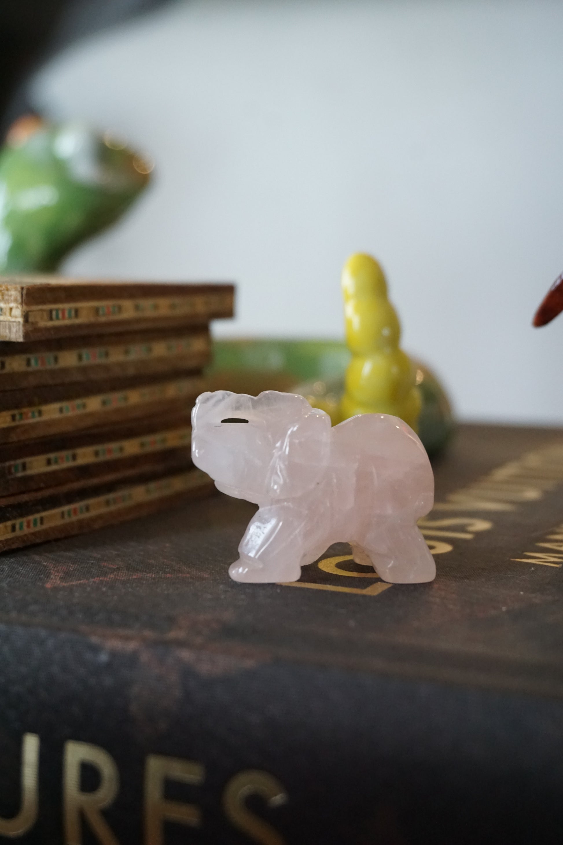 Rose Quartz: A gentle and universally cherished crystal, is treasured for its delicate pink hues and its profound connection to love and compassion. With its association to the Heart chakra, Rose Quartz promotes emotional healing, self-love, and harmony in relationships.