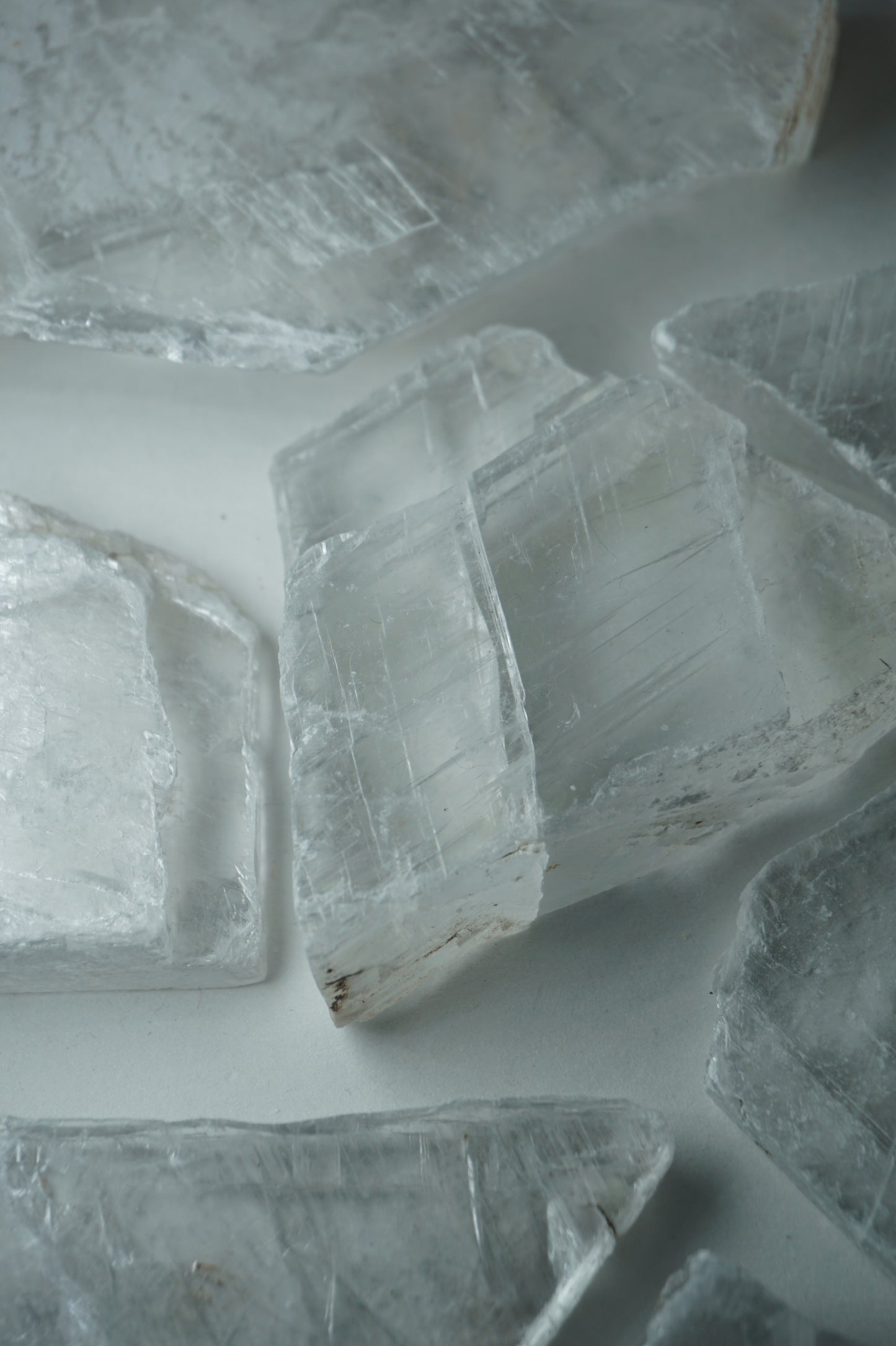 Selenite: A luminous and ethereal crystal, is revered for its radiant white appearance and its potent connection to higher realms. With its association to the Crown chakra, Selenite is believed to enhance spiritual awareness, communication with angels, and deep meditation.