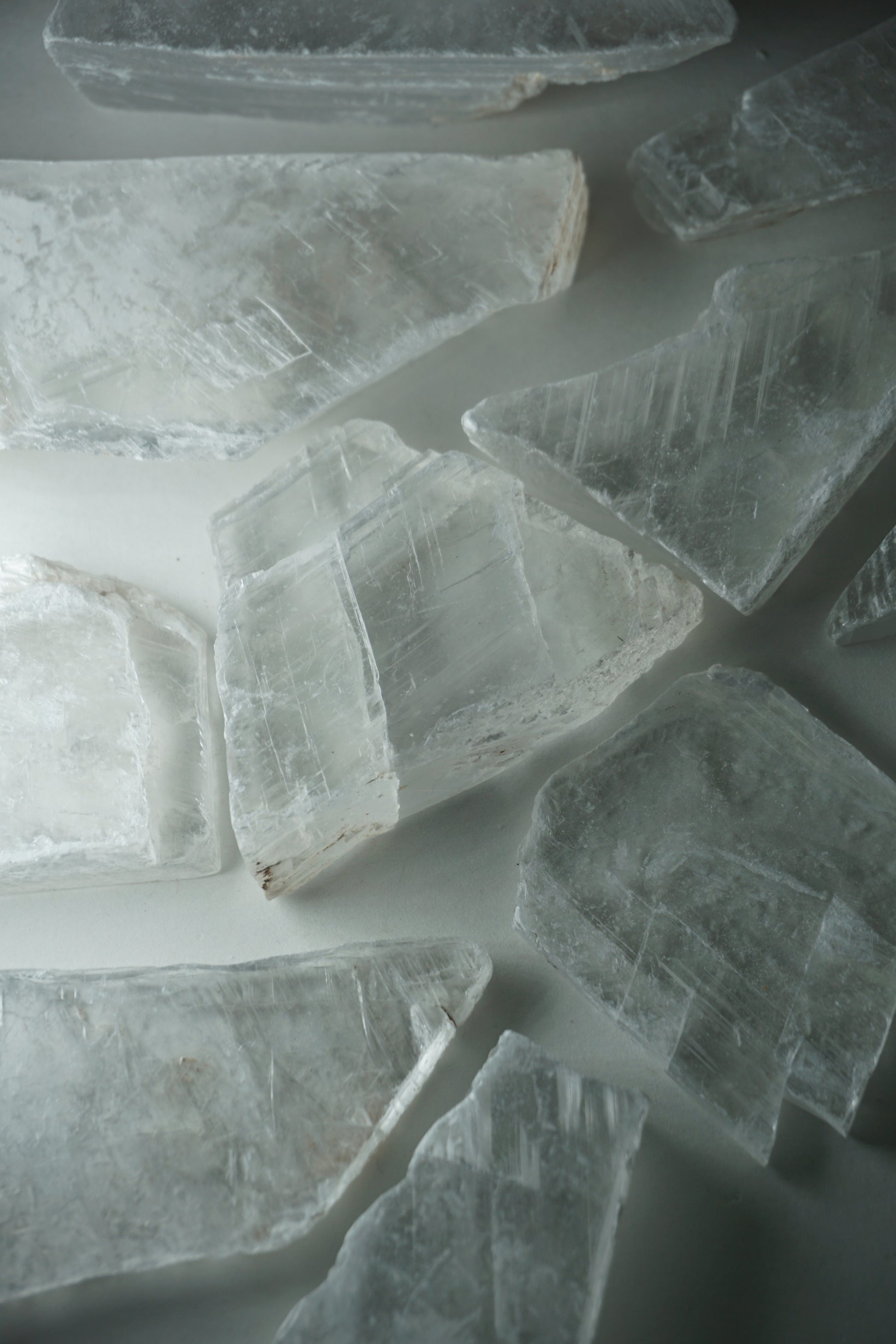 Selenite: A luminous and ethereal crystal, is revered for its radiant white appearance and its potent connection to higher realms. With its association to the Crown chakra, Selenite is believed to enhance spiritual awareness, communication with angels, and deep meditation.