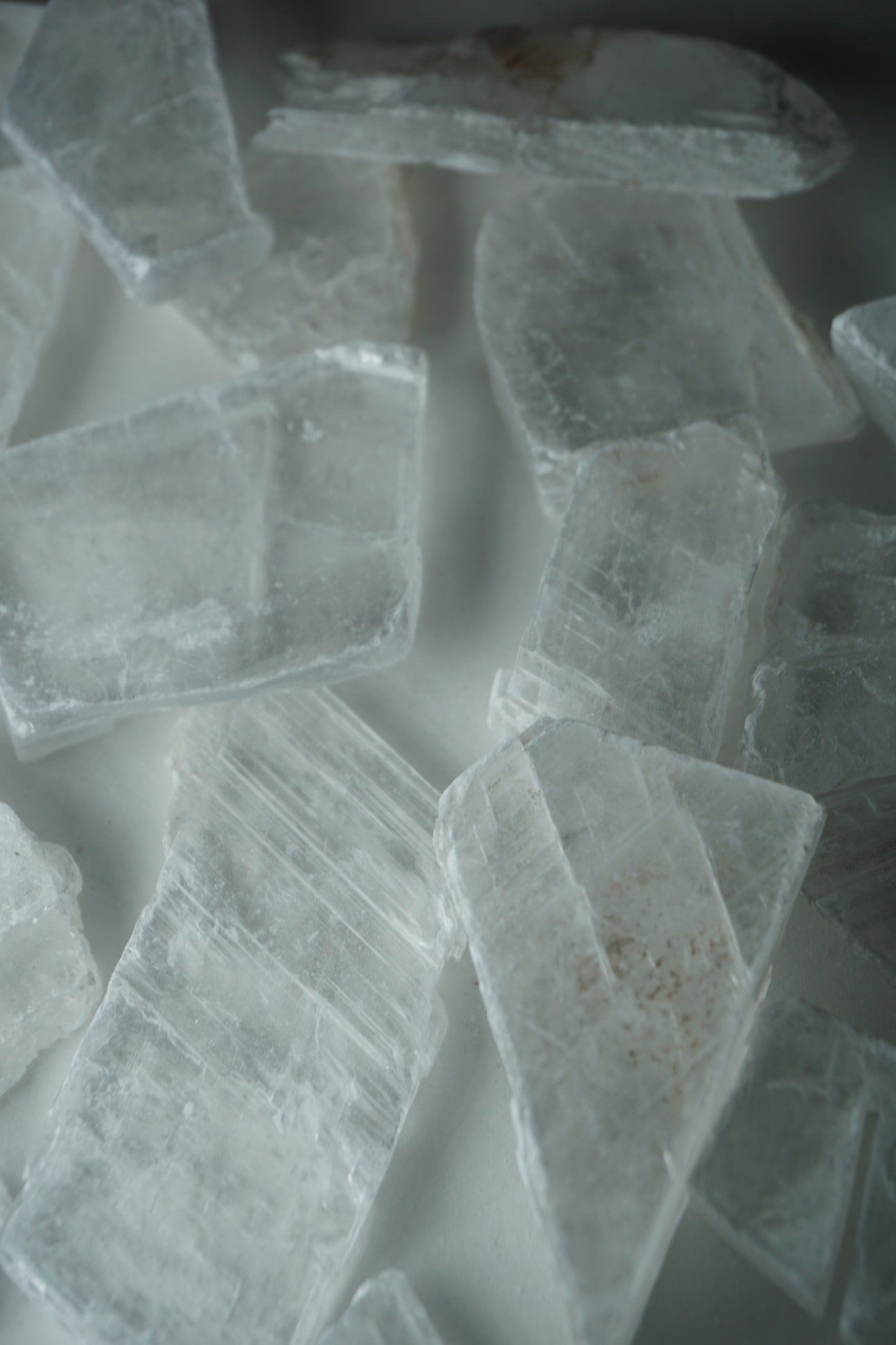 Selenite: A luminous and ethereal crystal, is revered for its radiant white appearance and its potent connection to higher realms. With its association to the Crown chakra, Selenite is believed to enhance spiritual awareness, communication with angels, and deep meditation.