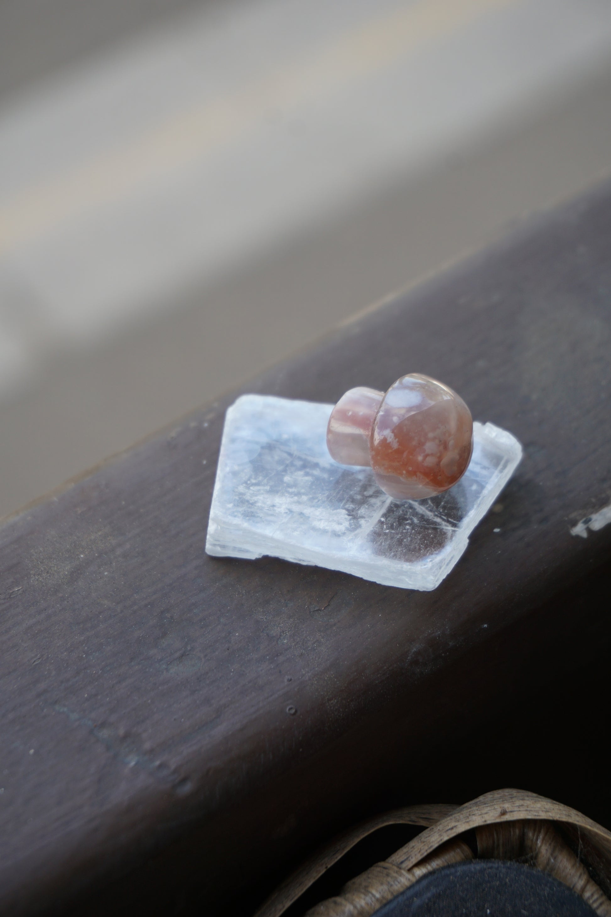 Selenite: A luminous and ethereal crystal, is revered for its radiant white appearance and its potent connection to higher realms. With its association to the Crown chakra, Selenite is believed to enhance spiritual awareness, communication with angels, and deep meditation.