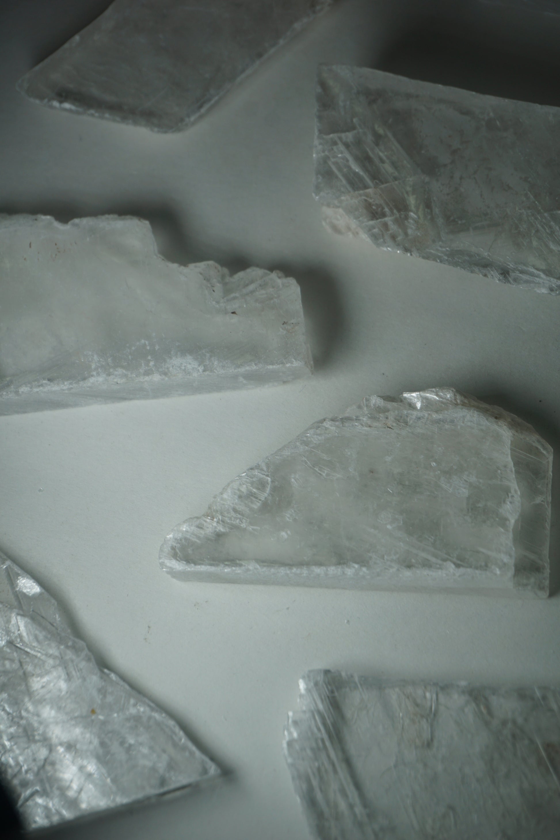 Selenite: A luminous and ethereal crystal, is revered for its radiant white appearance and its potent connection to higher realms. With its association to the Crown chakra, Selenite is believed to enhance spiritual awareness, communication with angels, and deep meditation.